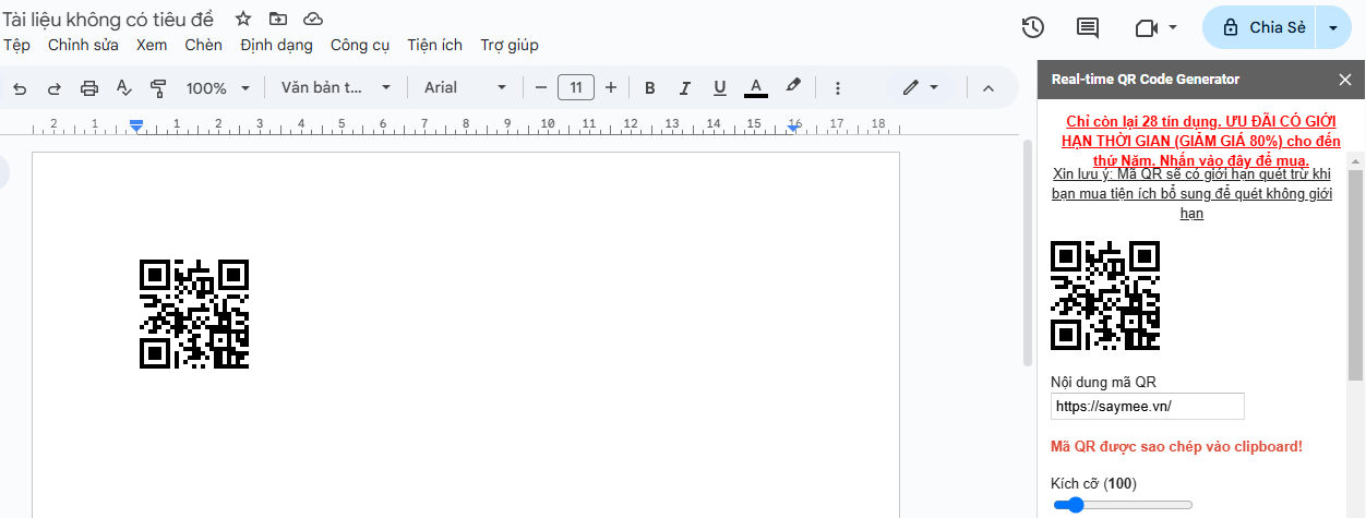 Cách tạo mã QR trên Google Drive bằng Google Docs bước 7